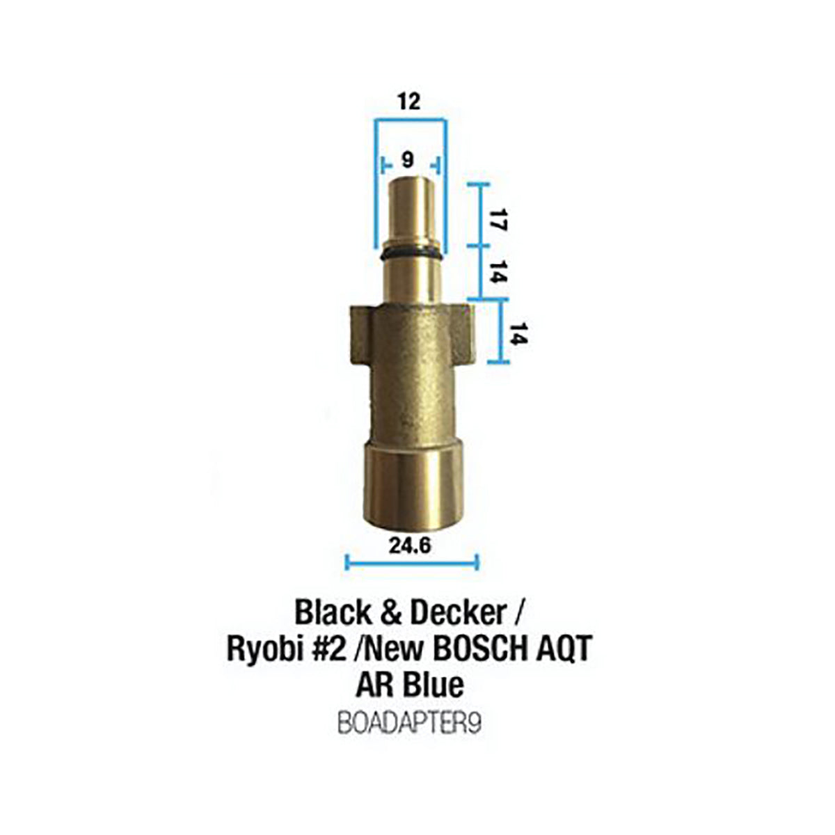 Bowden’s Own Snow Blow Cannon Adaptor (Black & Decker/Ryobi 2/New Bosch AQT/Workzone 2/AR Blue/Rockwell) – BOADAPTER9