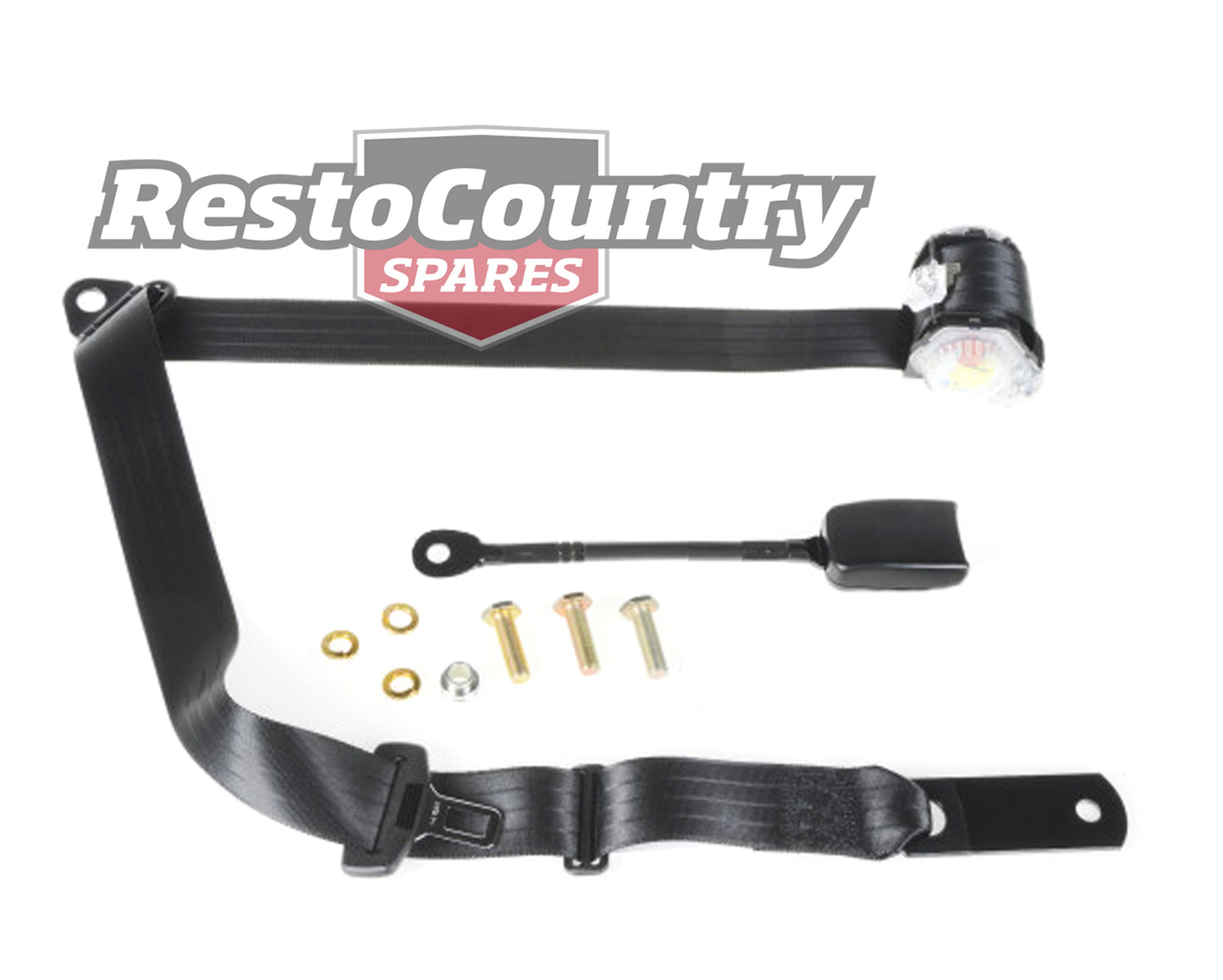 90/90 Pillar Mount Inertia Seat Belt (Black - 250mm Solid Floor Stalk) LH Universal - K6245