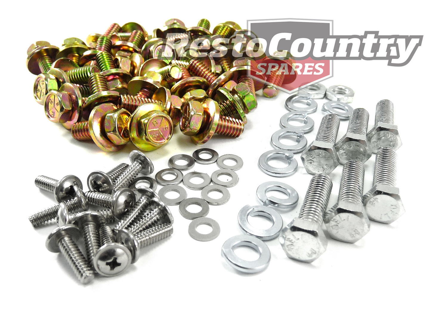 Holden Guard Panel Bolt + Nose Cone 74Pce Kit HQ HJ HX HZ YELLOW ZINC fender - 10050