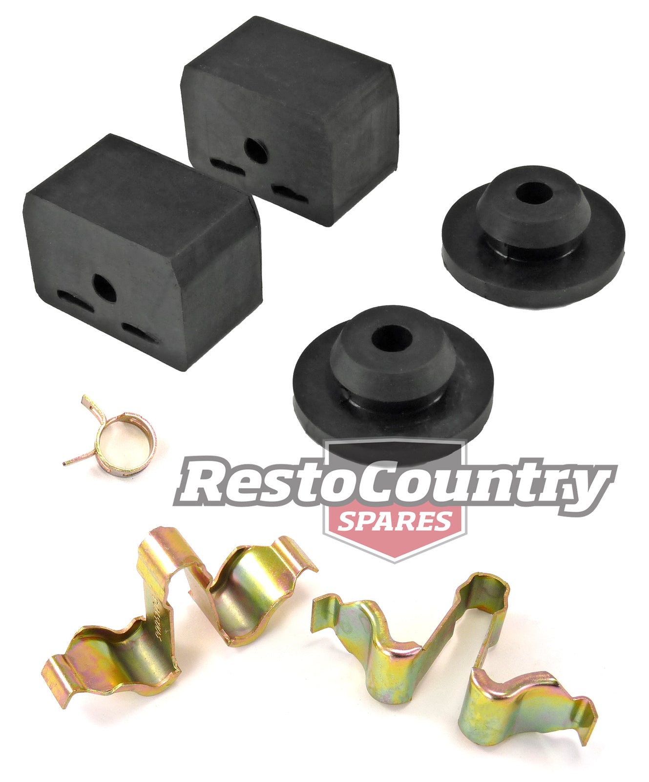 Holden Radiator Mounting Bush + Fitting Clip Kit WB VB VC VH VK VL V8+6 rubber - 10136