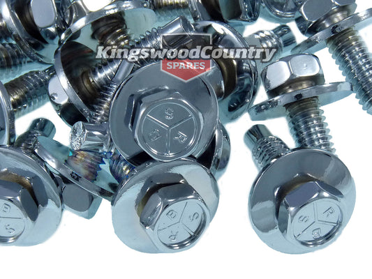 Holden Panel Bolt Chrome x20 Set Early Holden HD HR HK HT HG fender guard - 10149