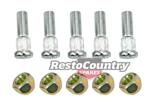 Holden Front Wheel Stud + Nut Kit x5 DISC DBA Rotor HQ HJ HX HZ WB LH LX - 10157