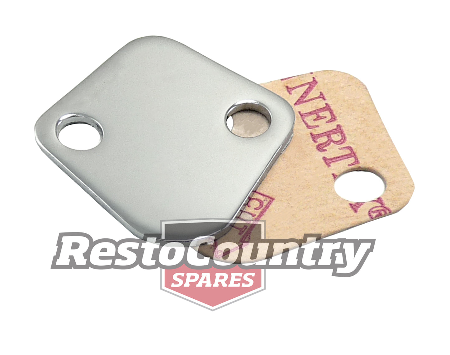 Holden / Ford Chrome Fuel Pump Block Off Plate + Gasket Polished - 101856