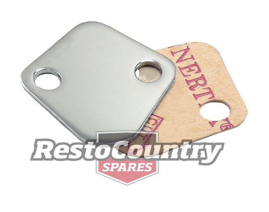 Holden / Ford Chrome Fuel Pump Block Off Plate + Gasket Polished - 101856
