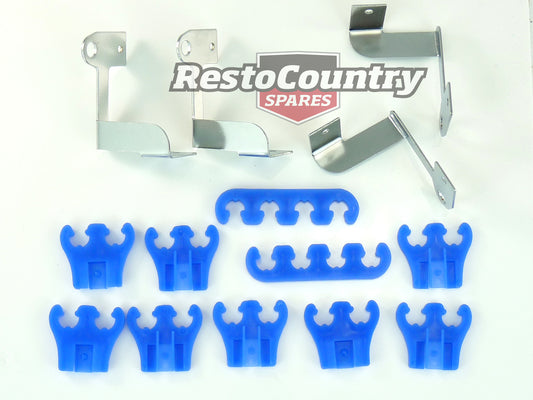 Speco Spark Plug Lead Mount / Separator Set High Tension 7 - 9mm Blue wire loom - 102033