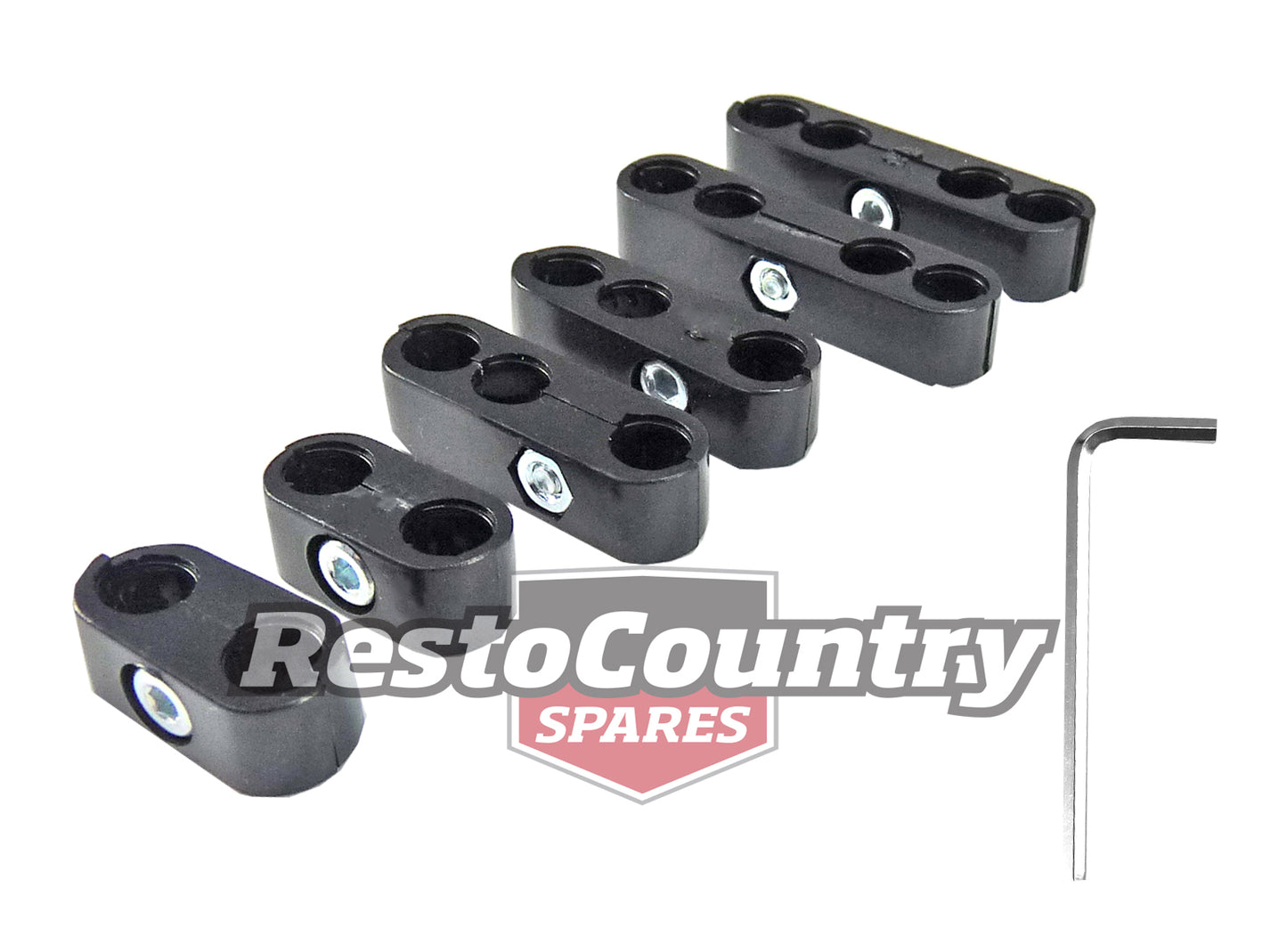 8mm Spark Plug Lead Wire Separator Set PRO STYLE Black ignition 4 - 6cyl V8 clip - 102045
