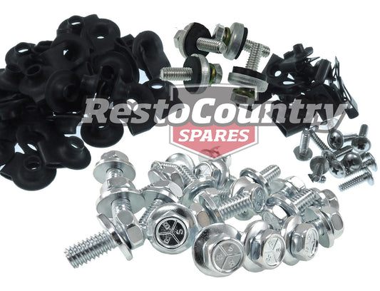 Holden Silver ZINC Guard Panel Bolt + Speed Nut + Inner Guard Kit HQ HJ HX HZ - 10271