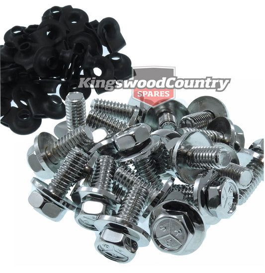 Holden Panel Bolt Kit CHROME HQ HJ HX HZ x20 Guard Fender Speed nut - 10331