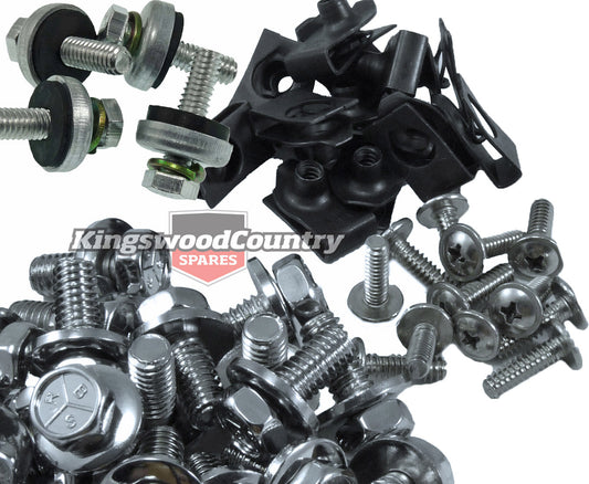 Holden CHROME Guard Fender Panel Bolt Speed Nut & Inner Guard Kit HQ HJ HX HZ - 10332