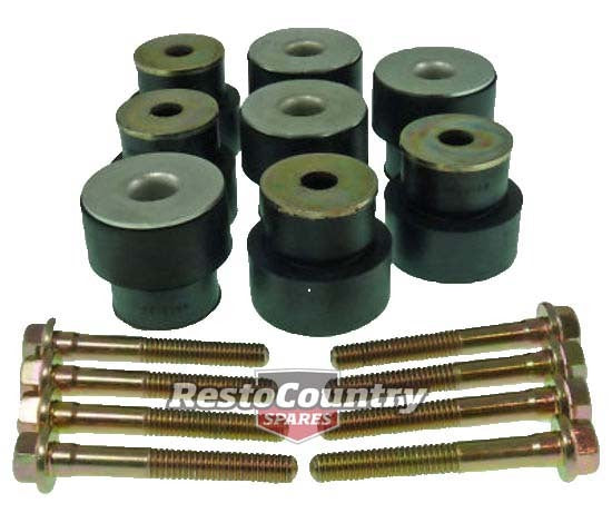 Holden Sedan Wagon Coupe Body Mount Rubber Bush + Bolts Kit HQ HJ HX HZ WB chassis - 10396