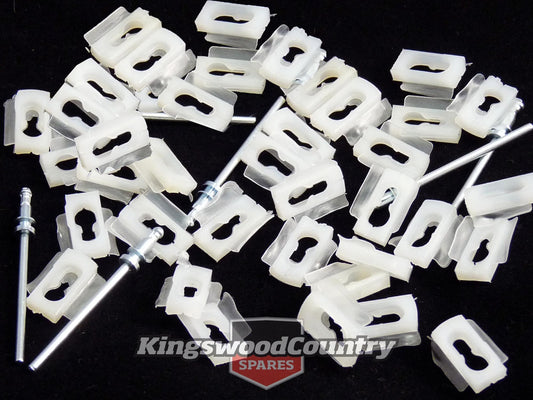 Holden Exterior Chrome Moulding Trim Clips x40 +Rivet HK-HG HQ HJ HX HZ WB LC-LX - 10440