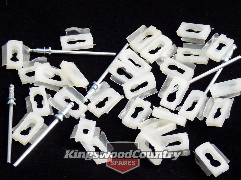 Holden Exterior Chrome Moulding Trim Clips x30 +Rivet HK - HQ HJ HX HZ WB LC -LX - 10444