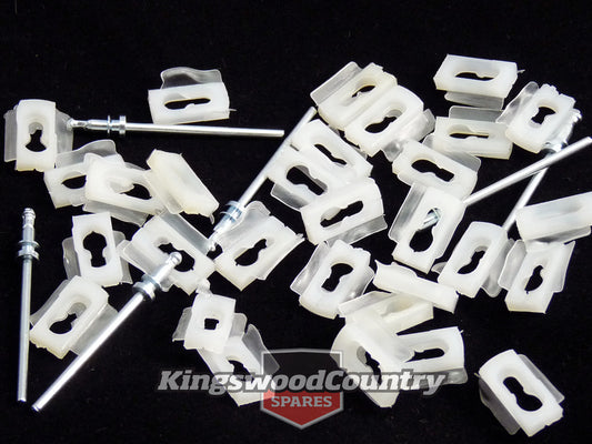 Holden Exterior Chrome Moulding Trim Clips x30 +Rivet HK - HQ HJ HX HZ WB LC -LX - 10444