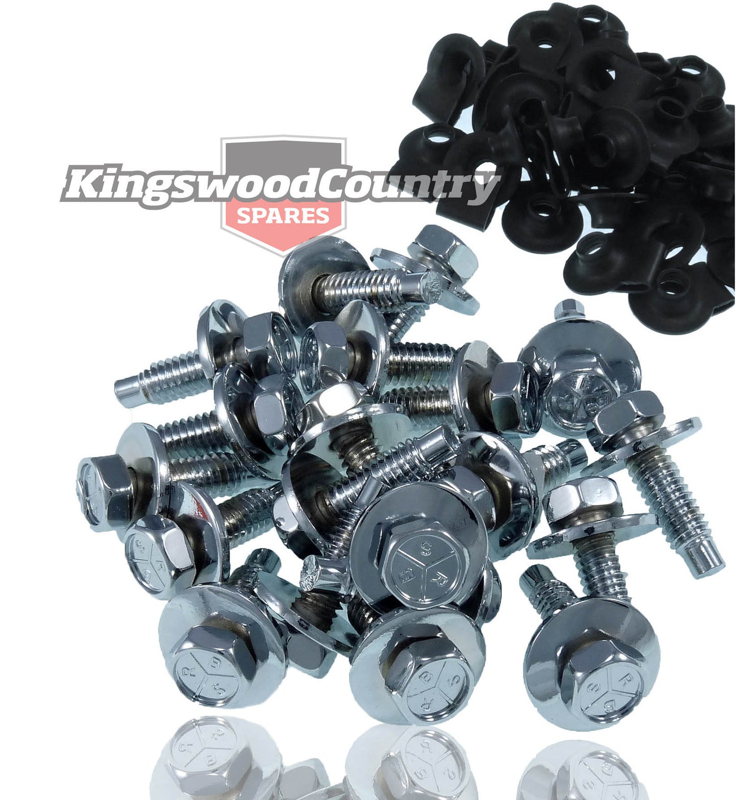 Holden HD HR HK HT HG CHROME Panel Bolt +Speed Nut KIT guard fender - 10486