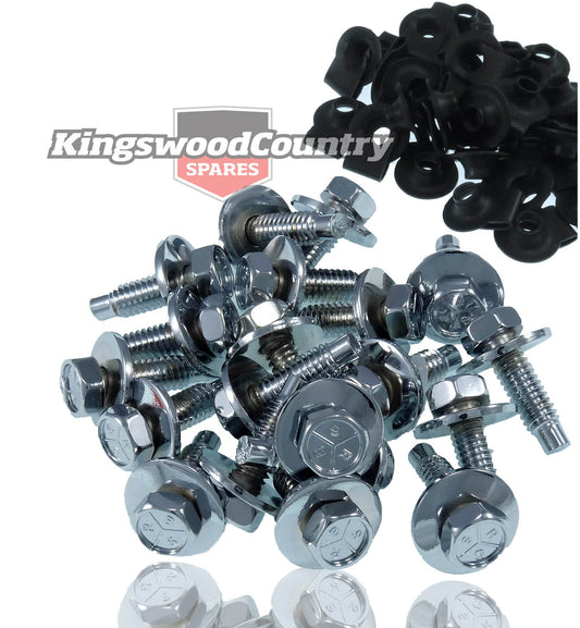 Holden HD HR HK HT HG CHROME Panel Bolt +Speed Nut KIT guard fender - 10486
