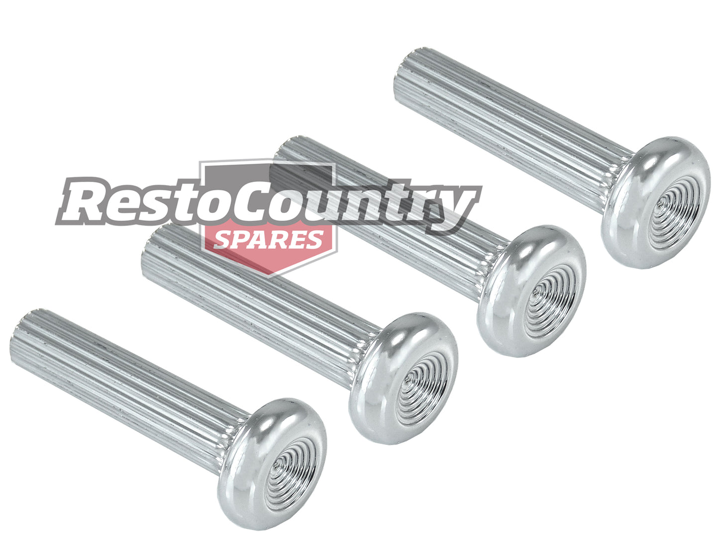 Ford Chrome Door Lock Knob Set x4 Ribbed XT XW XY XA XB XC Falcon ZB ZC ZG - 111437