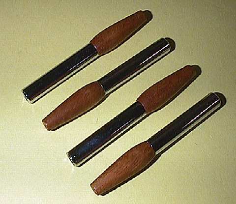 Ford Door Lock Knob Set x4 Genuine Walnut - Chrome Shaft Most Fords wood - 111442