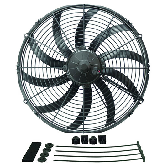 Derale High Output Curved Blade Electric Puller Fan Kit (16”) - 16116