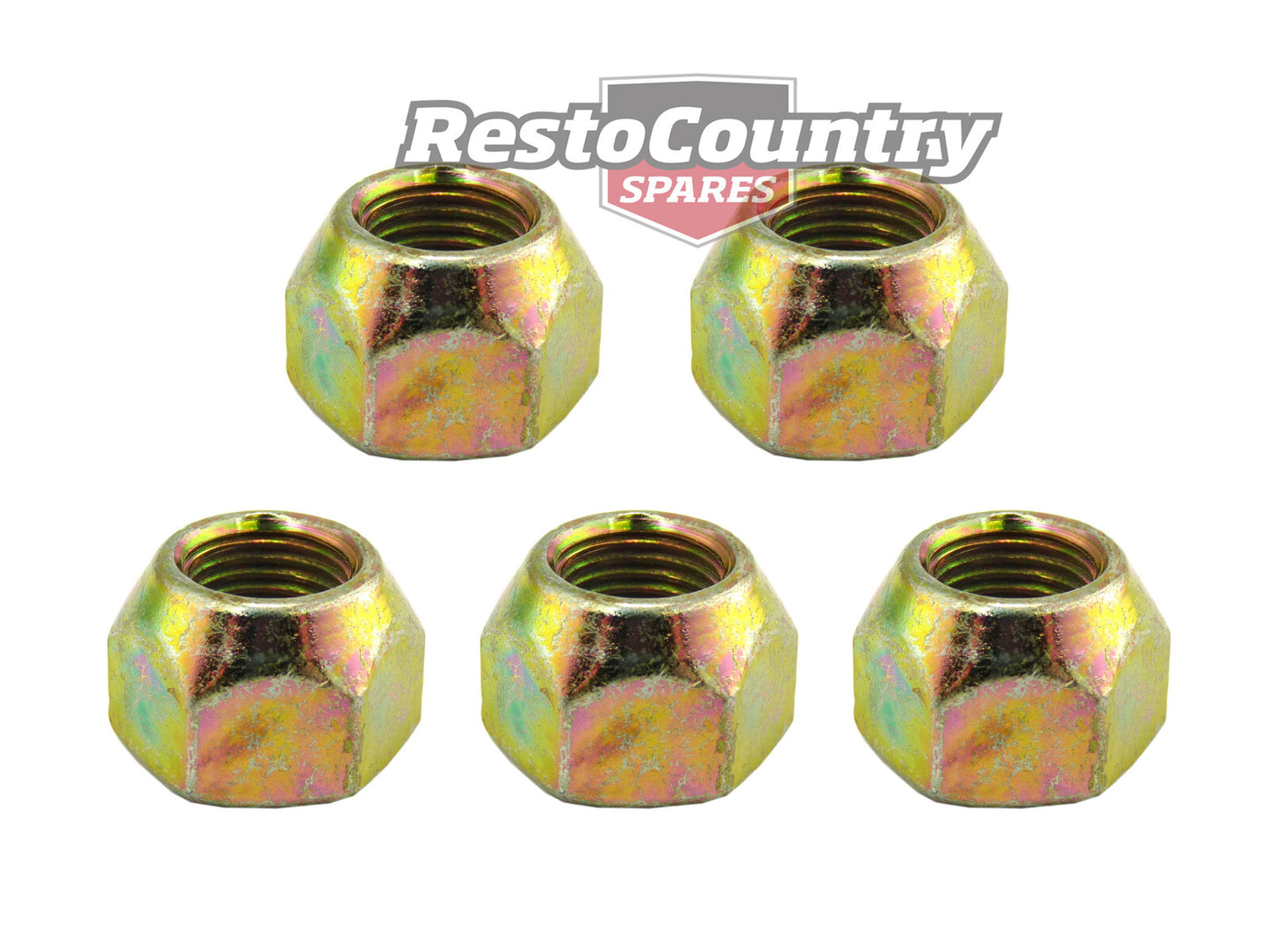 Ford Wheel Nut Set x5 suit STANDARD Steel Rim XD XE XF XG XH AU Open End - 20401