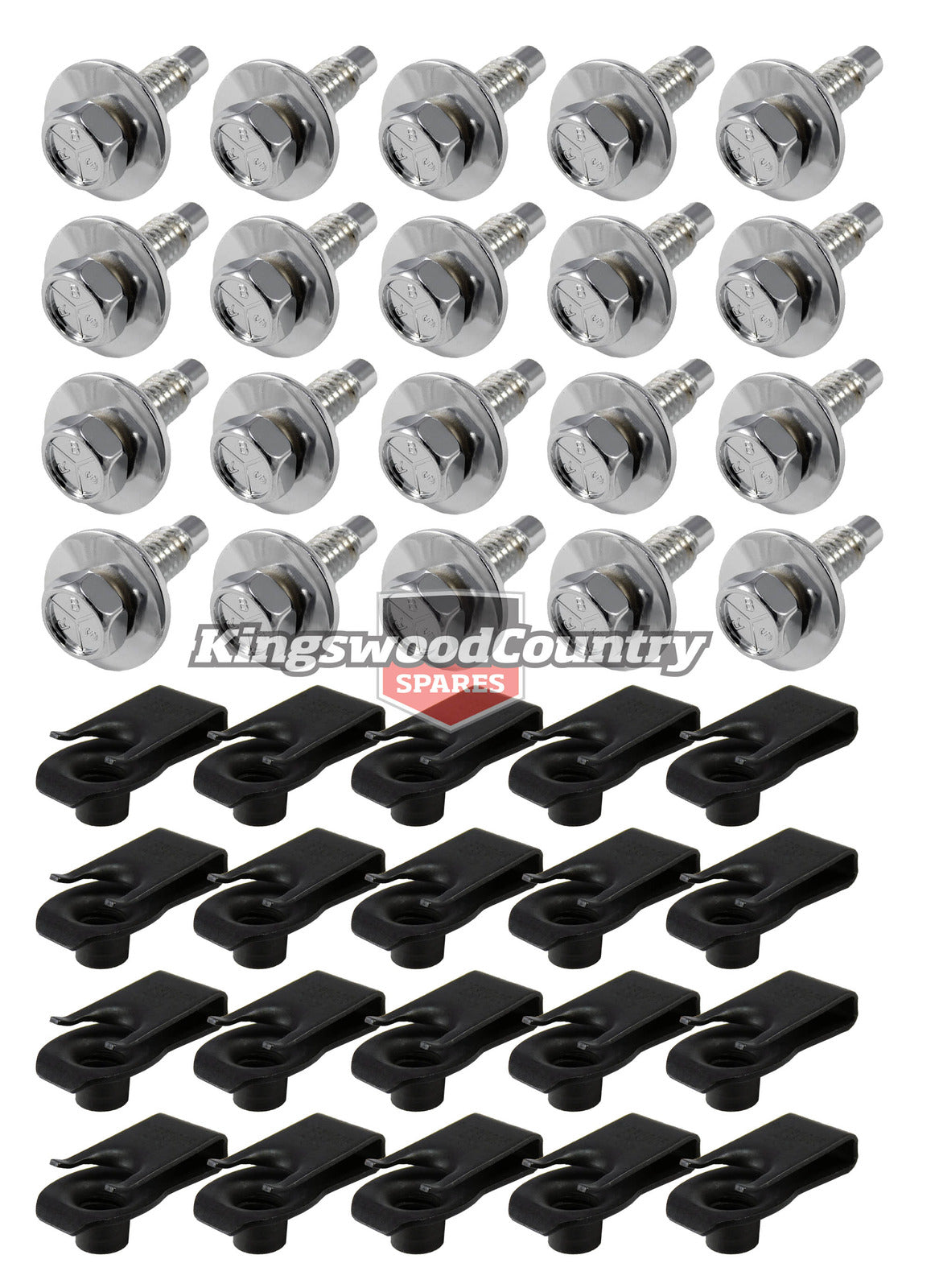 Ford Panel Bolt Kit CHROME XR XT XW XY XA XB XC x40pcs Guard Speed Nut MUSTANG - 20500