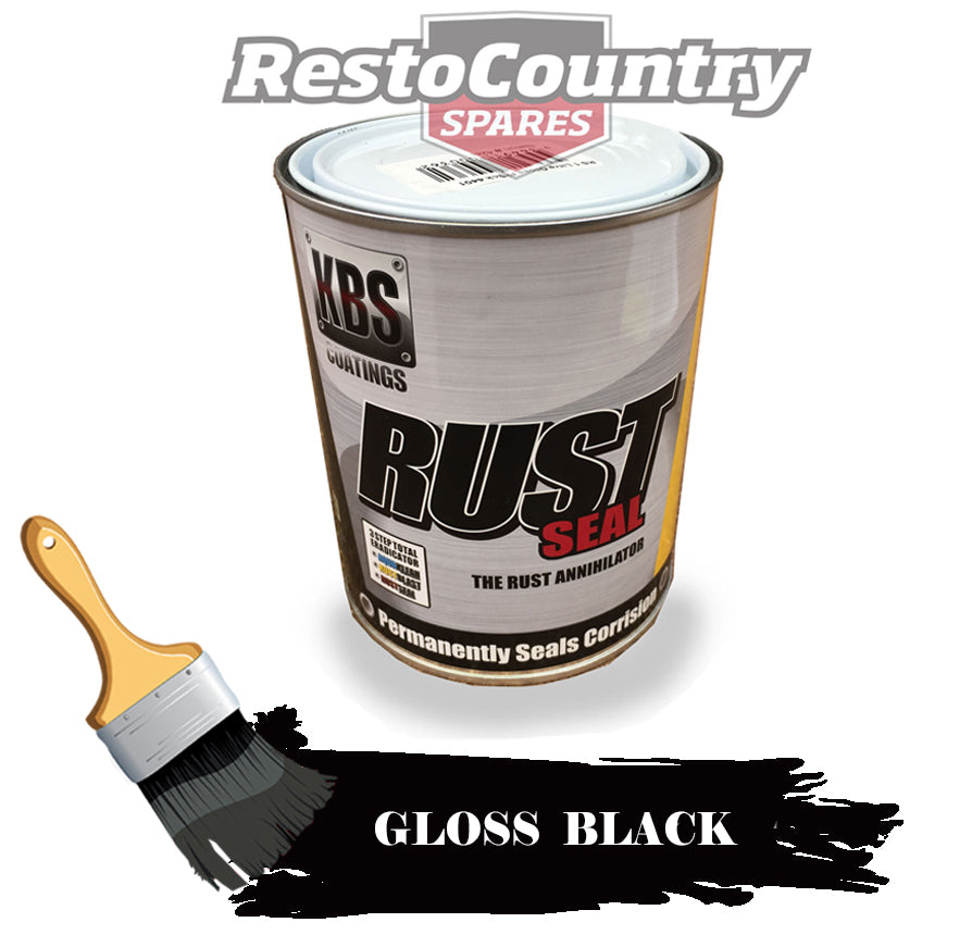 KBS RustSeal GLOSS BLACK One 1 Litre Rust Seal Paint Rust Preventive Coating - 4401