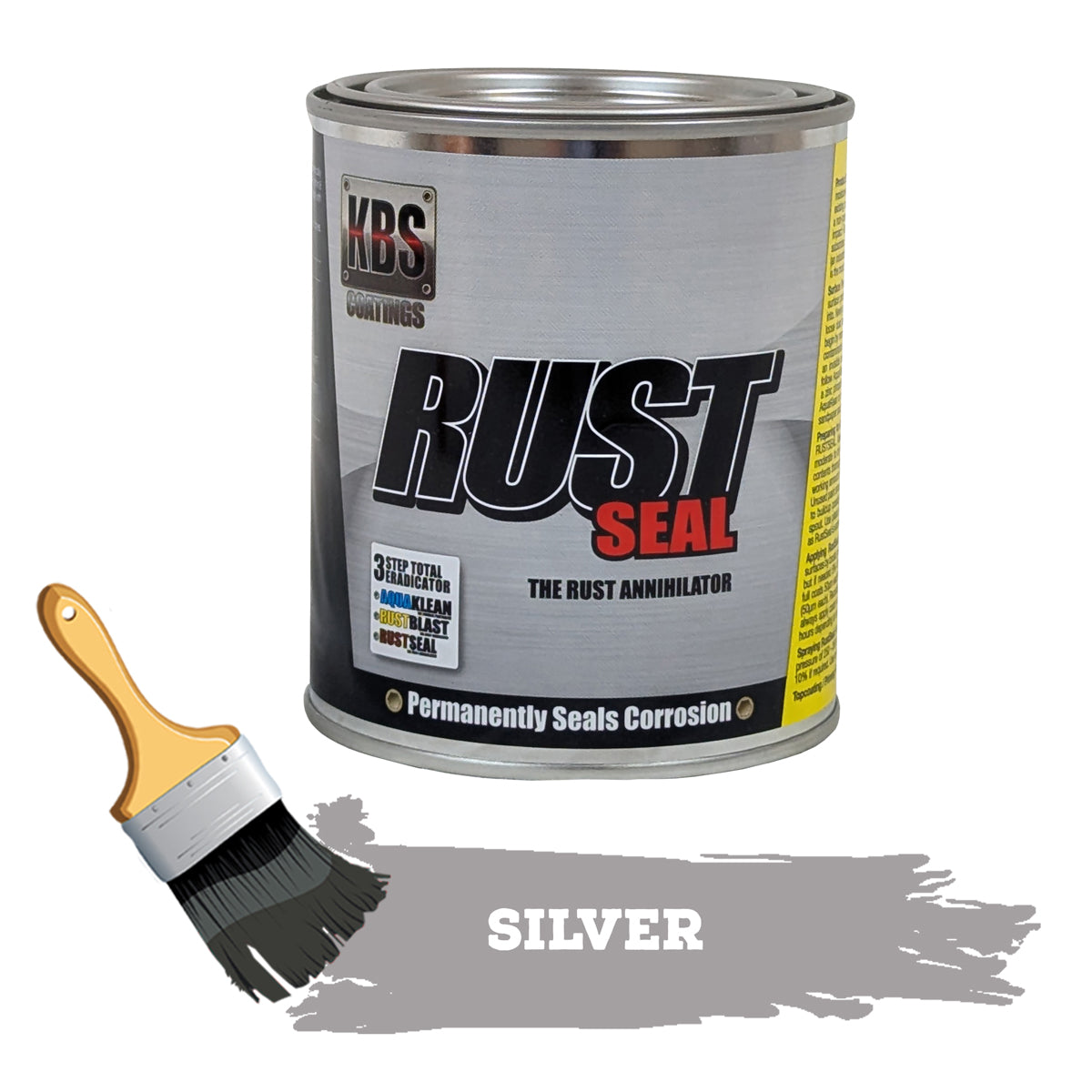 KBS RustSeal SILVER 500ml Rust Seal Paint Rust Preventive Coating - 4303