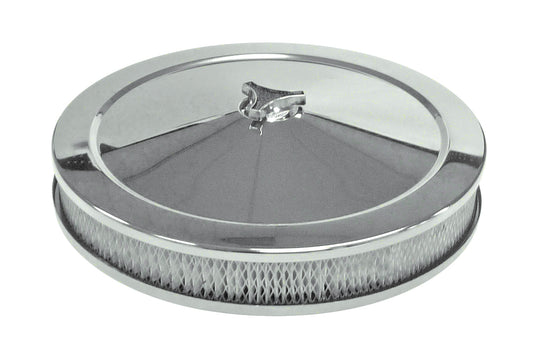 "Chrome Air Cleaner 14""X2"" Holley Recessed Base - 476-941"