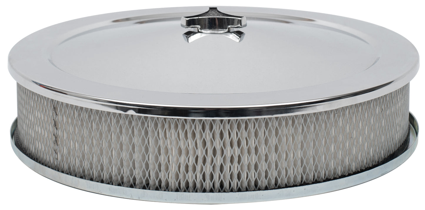 TFI Chrome Air Cleaner (14" x 3") Holley Recessed - 477-941