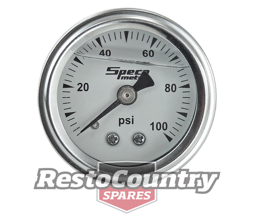 Speco 1 1/2" 0-100psi Fuel Pressure Gauge Liquid Filled - Mechanical 1/8" NPT - 512-21