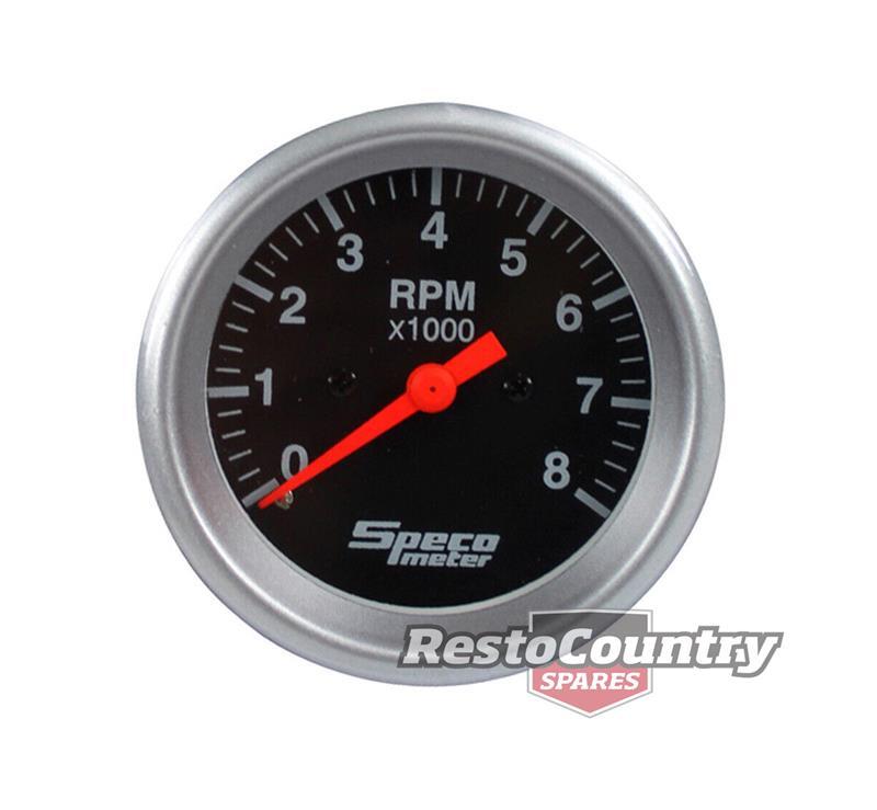 Speco 2 5/8 Tachometer Gauge 8000RPM Black Pro Series NEW tacho revs - 520-01