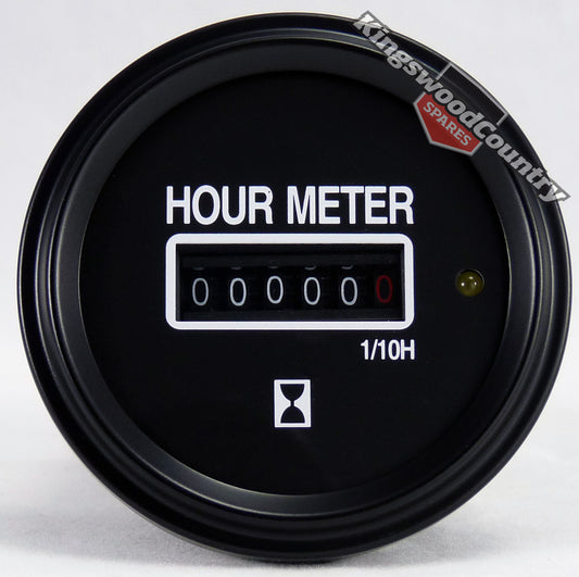 Speco 2" Hour Meter Gauge 12/24 Volts NEW 523-01 Universal 50mm Black Dial - 523-01