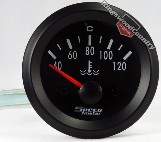 Speco 2 inch Electric Water Temp Gauge 40-120C Black NEW instrument - 523-23
