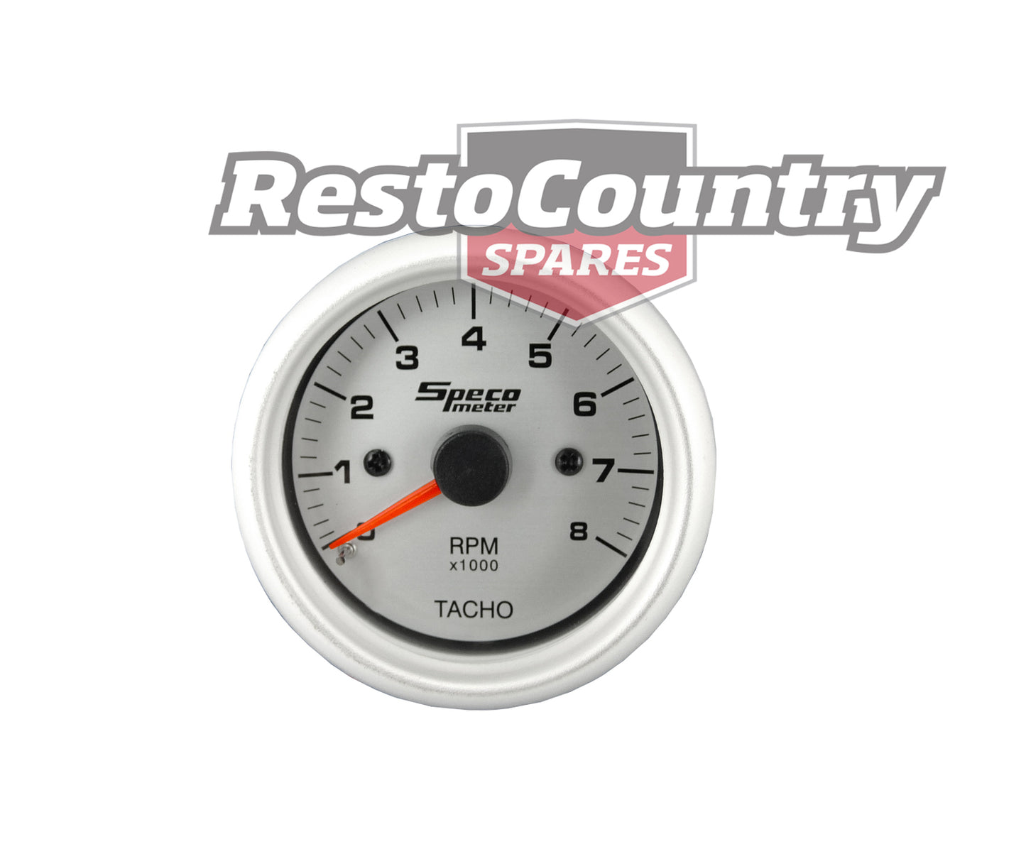 Speco 2" inch Tacho 8000 RPM Silver NEW rev gauge meter instrument - 524-01