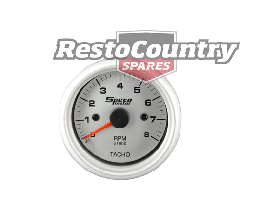 Speco 2" inch Tacho 8000 RPM Silver NEW rev gauge meter instrument - 524-01