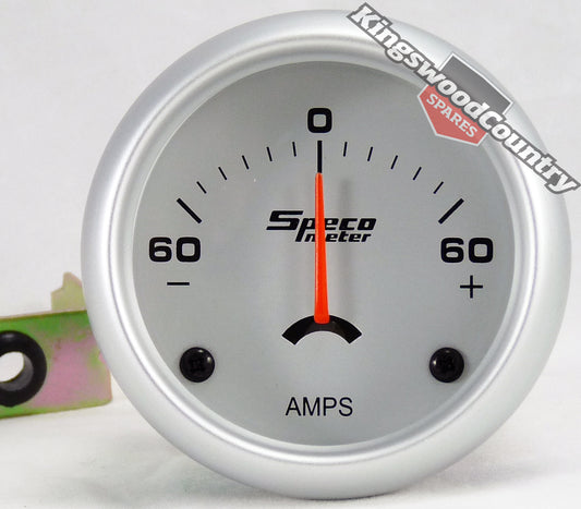 Speco 2 inch Amp Ammeter Gauge 60 - 0 - 60  Silver NEW instrument - 524-51