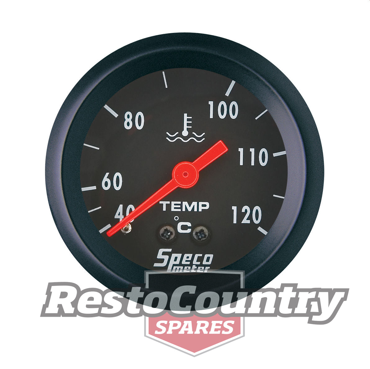 Speco 2 inch Mechanical Water Temp Gauge Black NEW temperature dash - 533-23