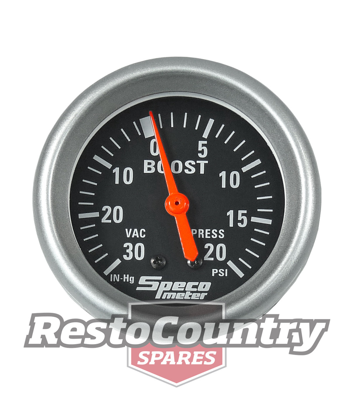 Speco 2 5/8 Mechanical Boost /Vac Gauge 20psi Black Performance Series NEW turbo - 535-03