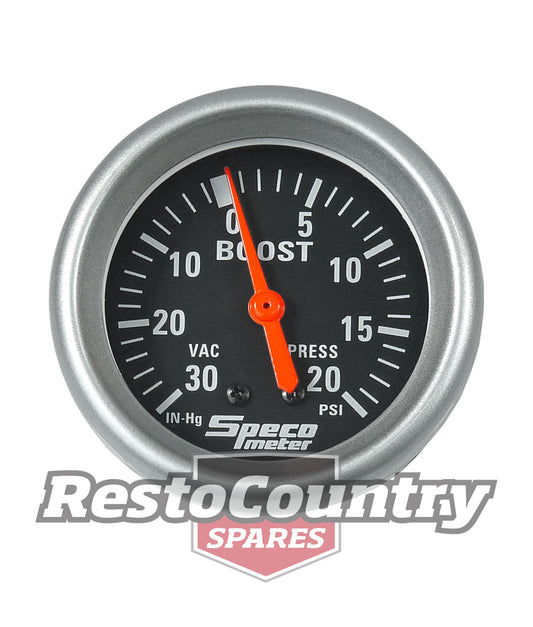 Speco 2 5/8 Mechanical Boost /Vac Gauge 20psi Black Performance Series NEW turbo - 535-03