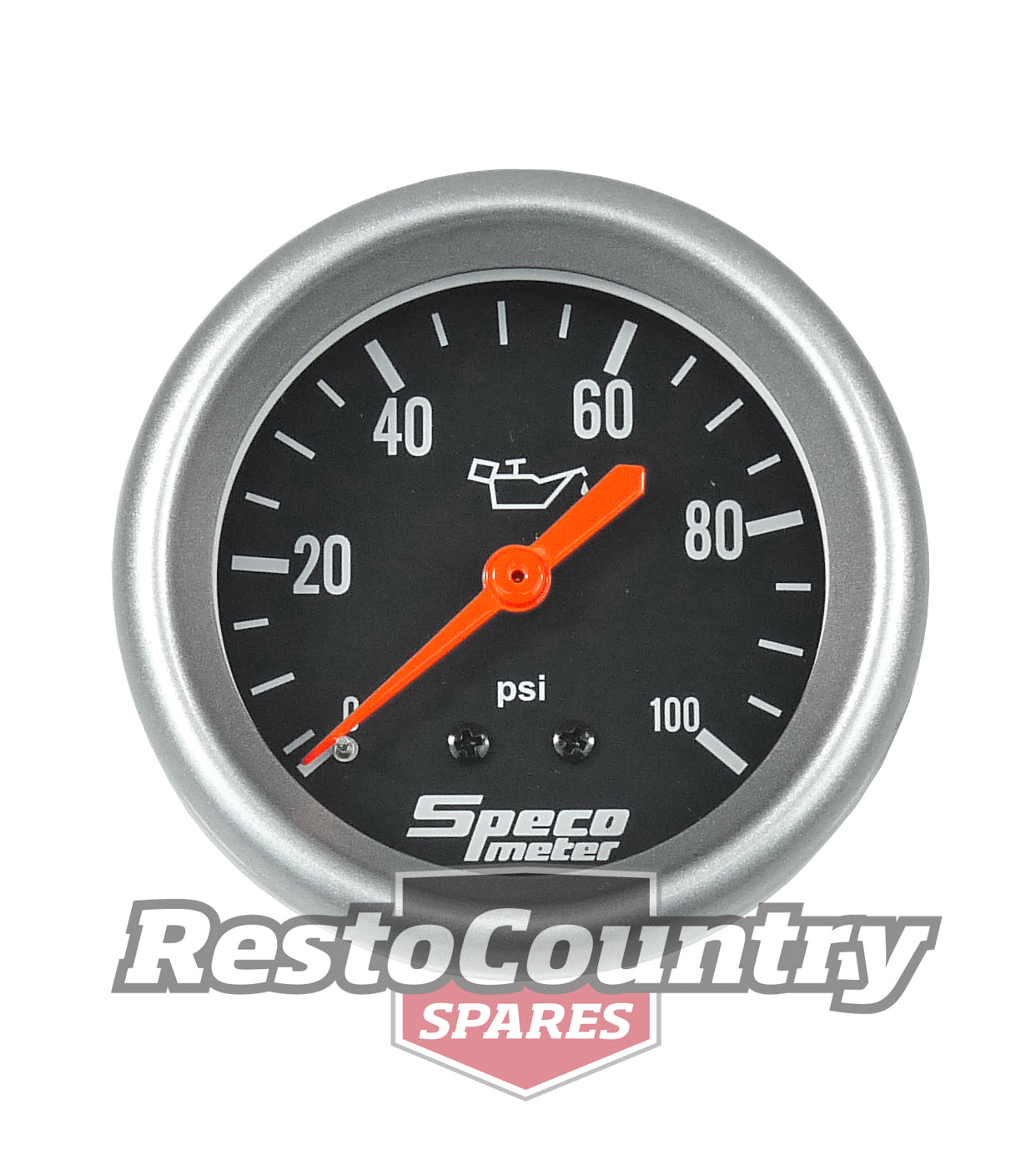 Speco 2 5/8 Oil Pressure Gauge 100psi Mechanical 3.6M Capillary Line Black NEW - 535-17