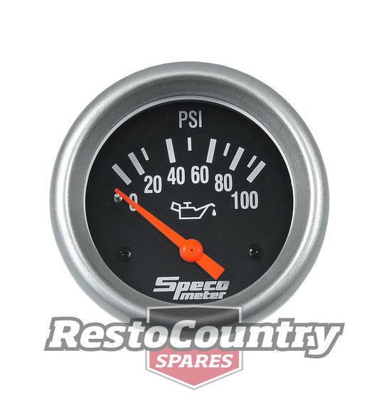 Speco 2 5/8 Electrical Oil Pressure Gauge 100psi Black Performance Series NEW - 535-20