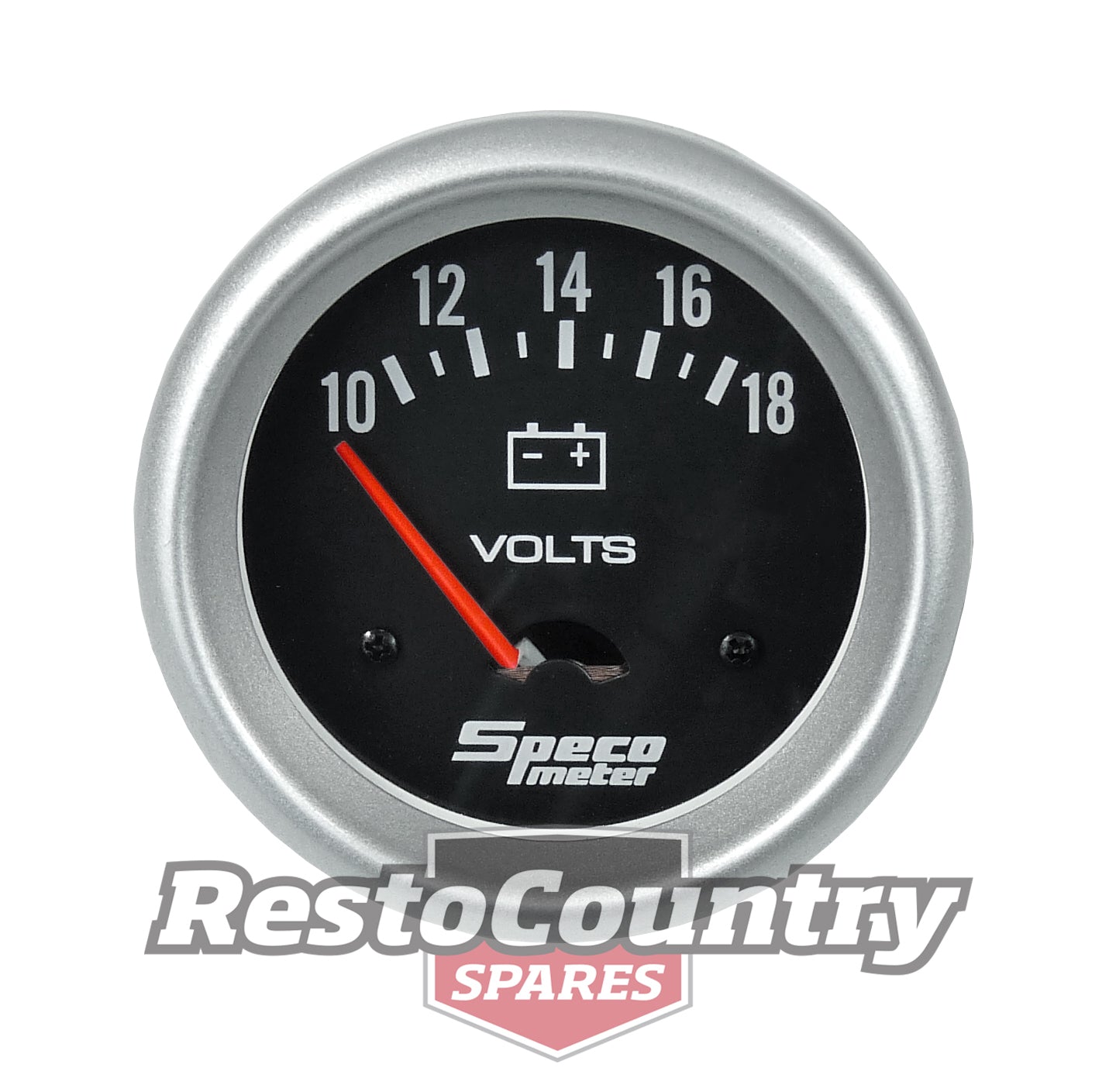 Speco 2 5/8 Voltmeter / Volts Gauge 10-18V Black Performance Series NEW battery - 535-22