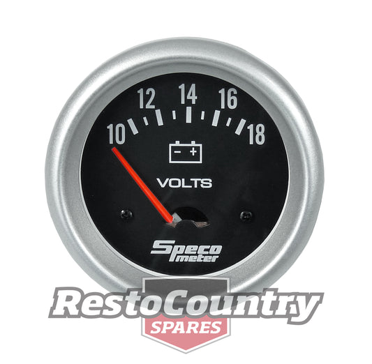 Speco 2 5/8 Voltmeter / Volts Gauge 10-18V Black Performance Series NEW battery - 535-22