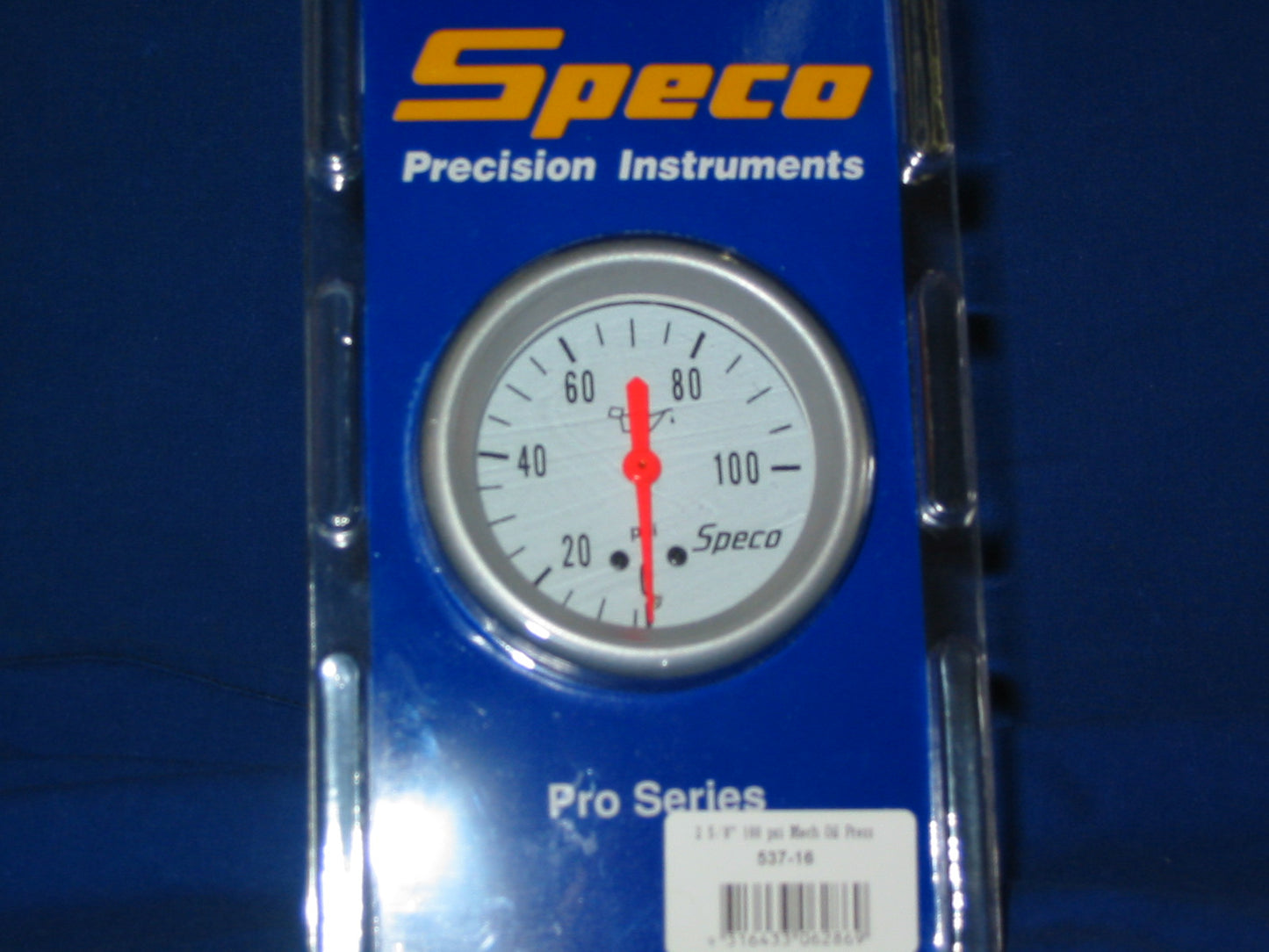 Speco 2 5/8 Mechanical Oil Pressure Gauge 100psi 3.6mm Silver Pro Series engine - 537-16