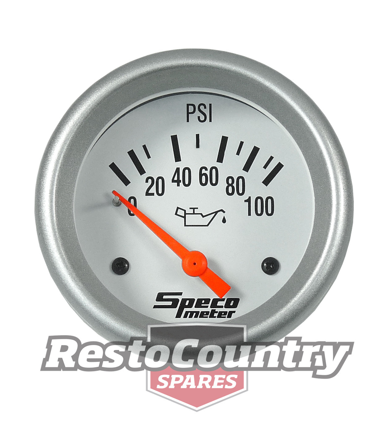 Speco 2 5/8 Electrical Oil Pressure Gauge 100psi Silver Pro Series NEW engine - 537-20