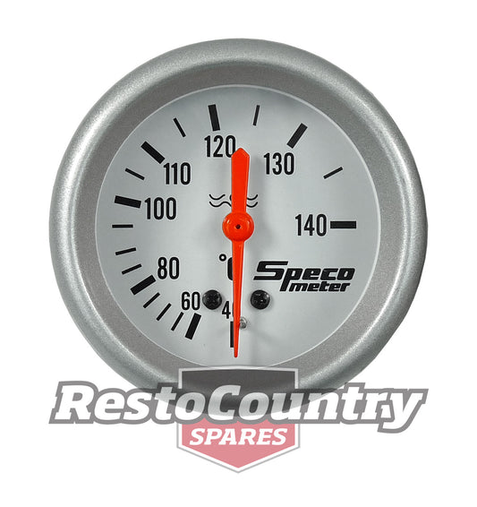 Speco 2 5/8 Mechanical Water Temp Gauge Silver 140d 3.6m Capillary +4x Adapters - 537-24A