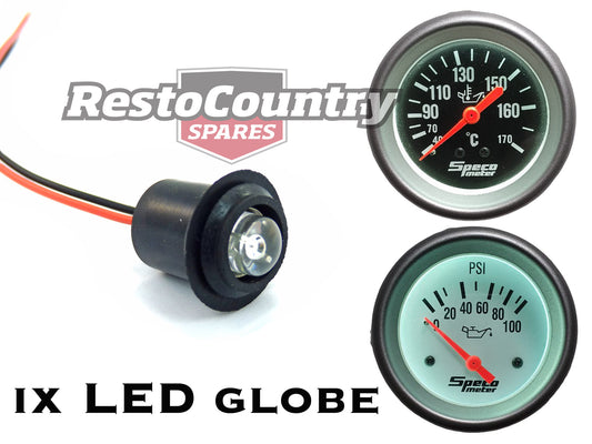Speco LED Globe +Holder +Loom Assembly WHITE Suit 2" Mechanical. ALL 2 5/8" Gauge - 550-10