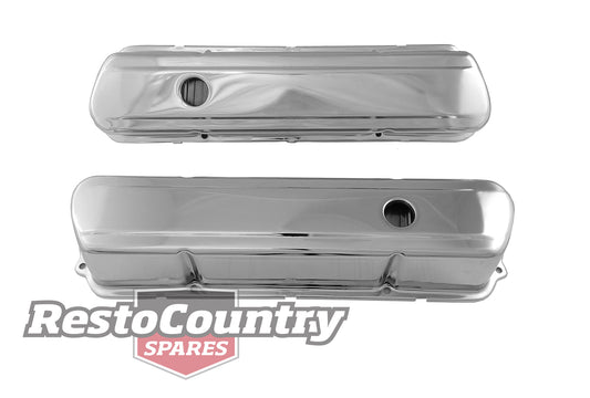 Speco Holden Rocker Covers PAIR 253 308 V8 3.5" High CHROME - 551932
