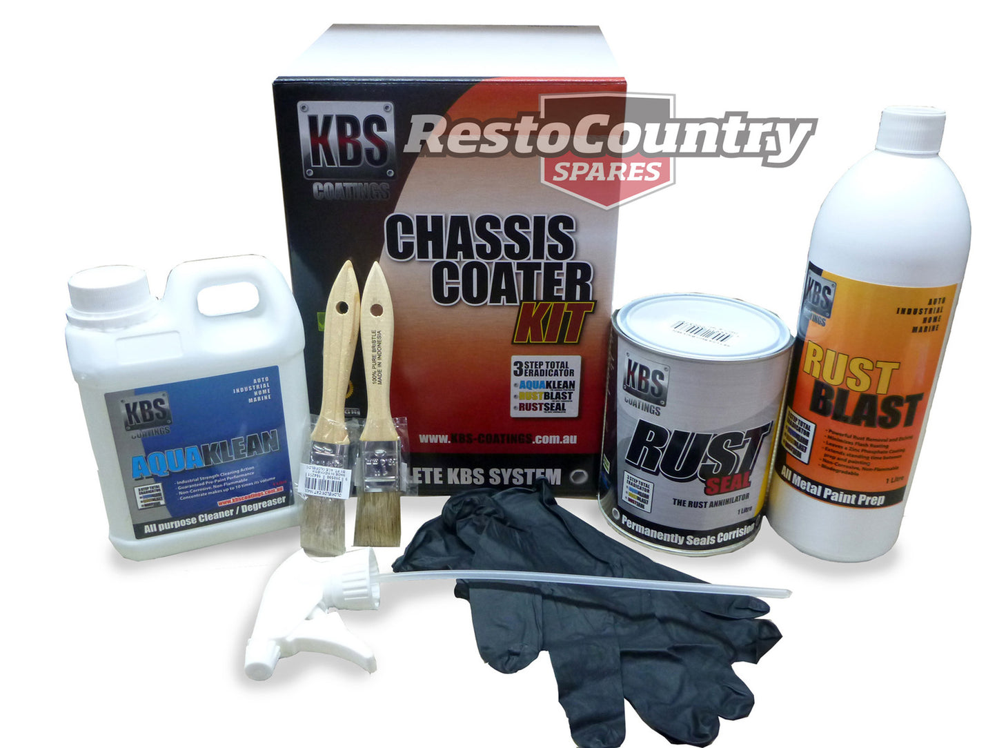 KBS Chassis Coater Kit GREY Rust Corrosion Prevention Degreaser - 57005