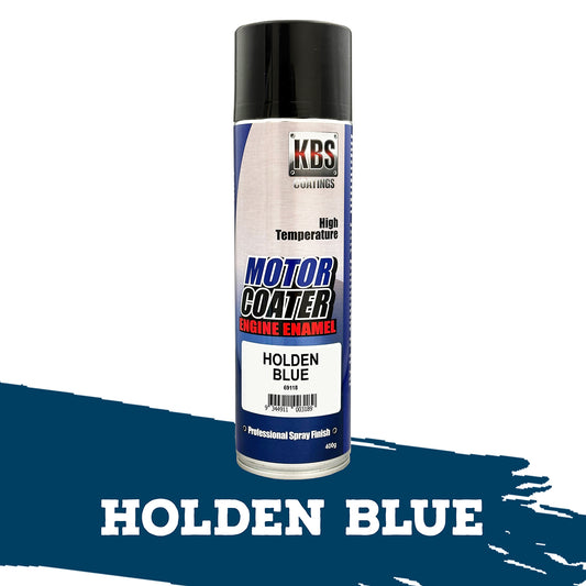 KBS Motor Coater Engine Enamel Aerosol 400gm HOLDEN BLUE WB Commodore VC High Temp Paint