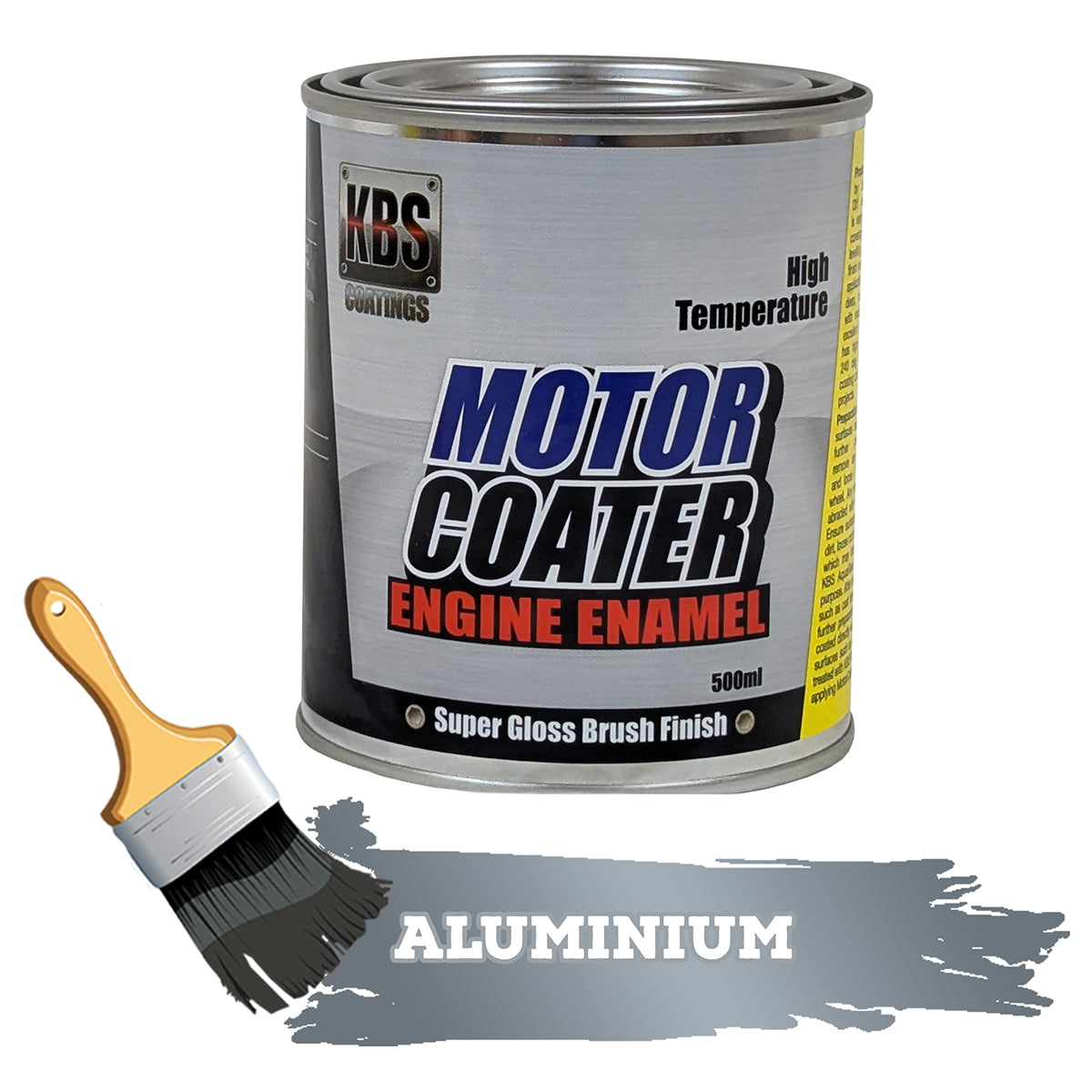 KBS Motor Coater Engine Enamel 500mls ALUMINIUM High Temperature Paint - 69303